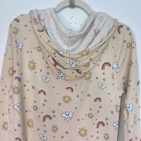 Hello Nite Pajamas Womens Small Rainbow Cloud Knit Hooded One Piece Jumpsuit NEW - Picture 7 of 10